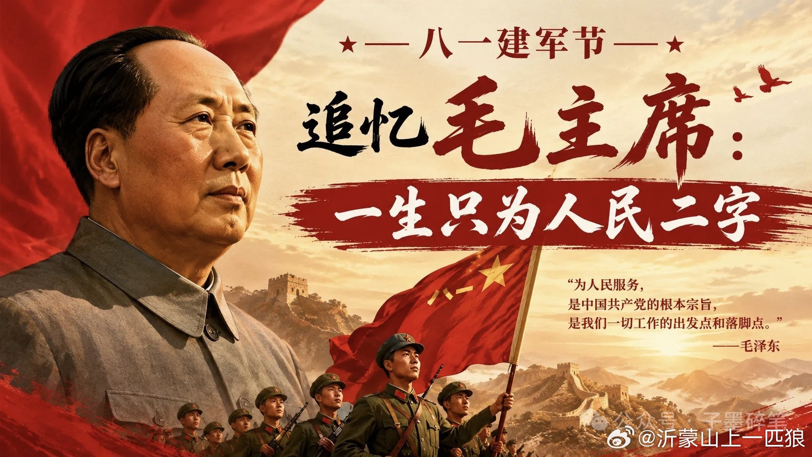 【八一建军节，追忆毛主席：一生只为人民二字】                  