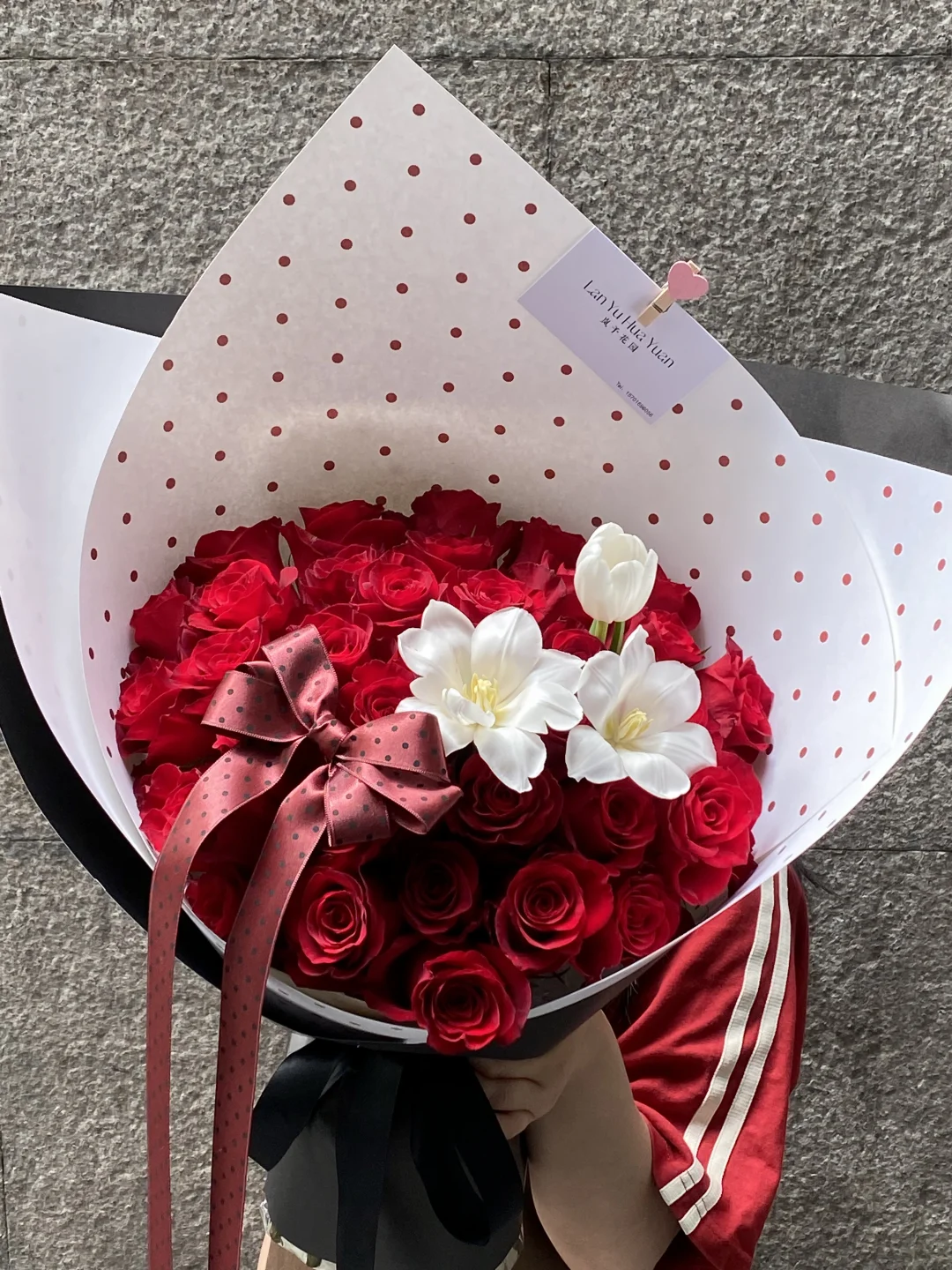 波点氛围感33支红玫瑰花束💐｜北京花店