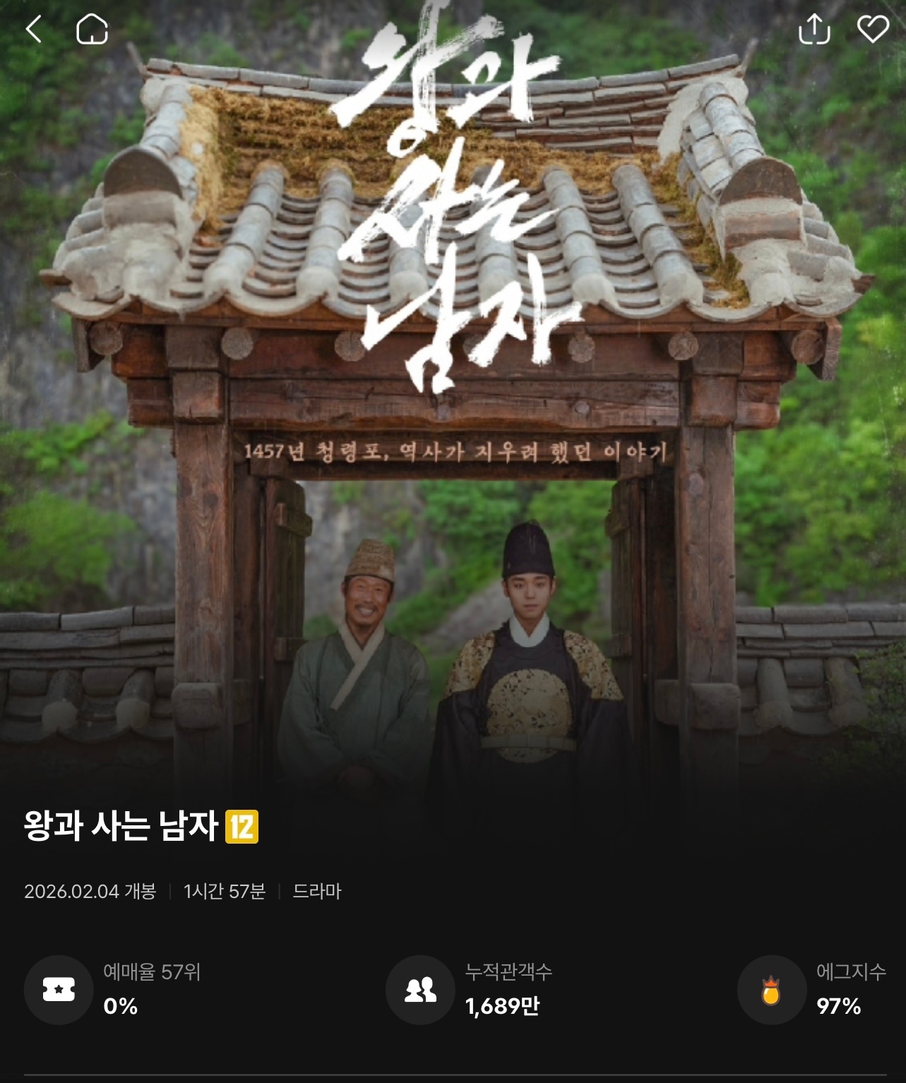 与王生活的男人第126天票房835人次👏 累计1689.3万人次🥚金蛋指数9