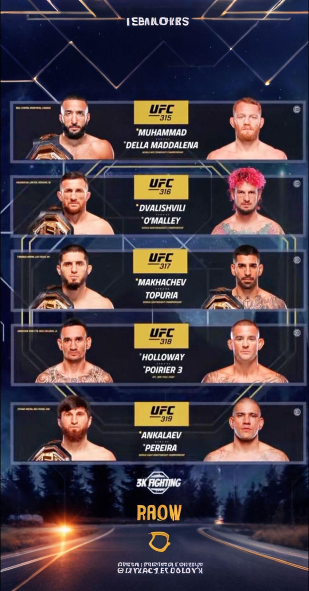 坐等官宣！UFC315后大概率会官宣UFC317头条主赛！