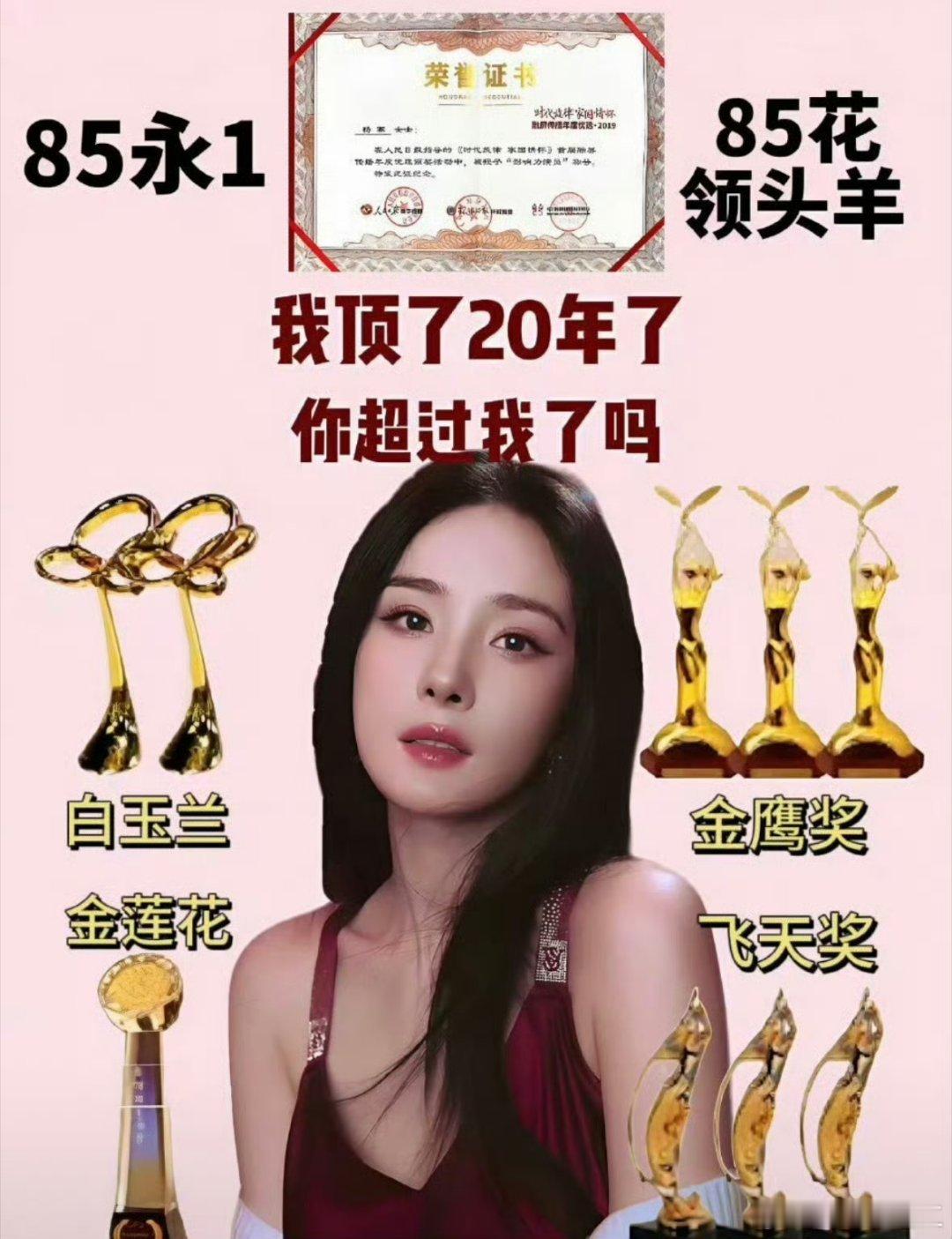 杨幂三金视后两轮大满贯？差一个白玉兰就三轮大满贯了？ ​​​