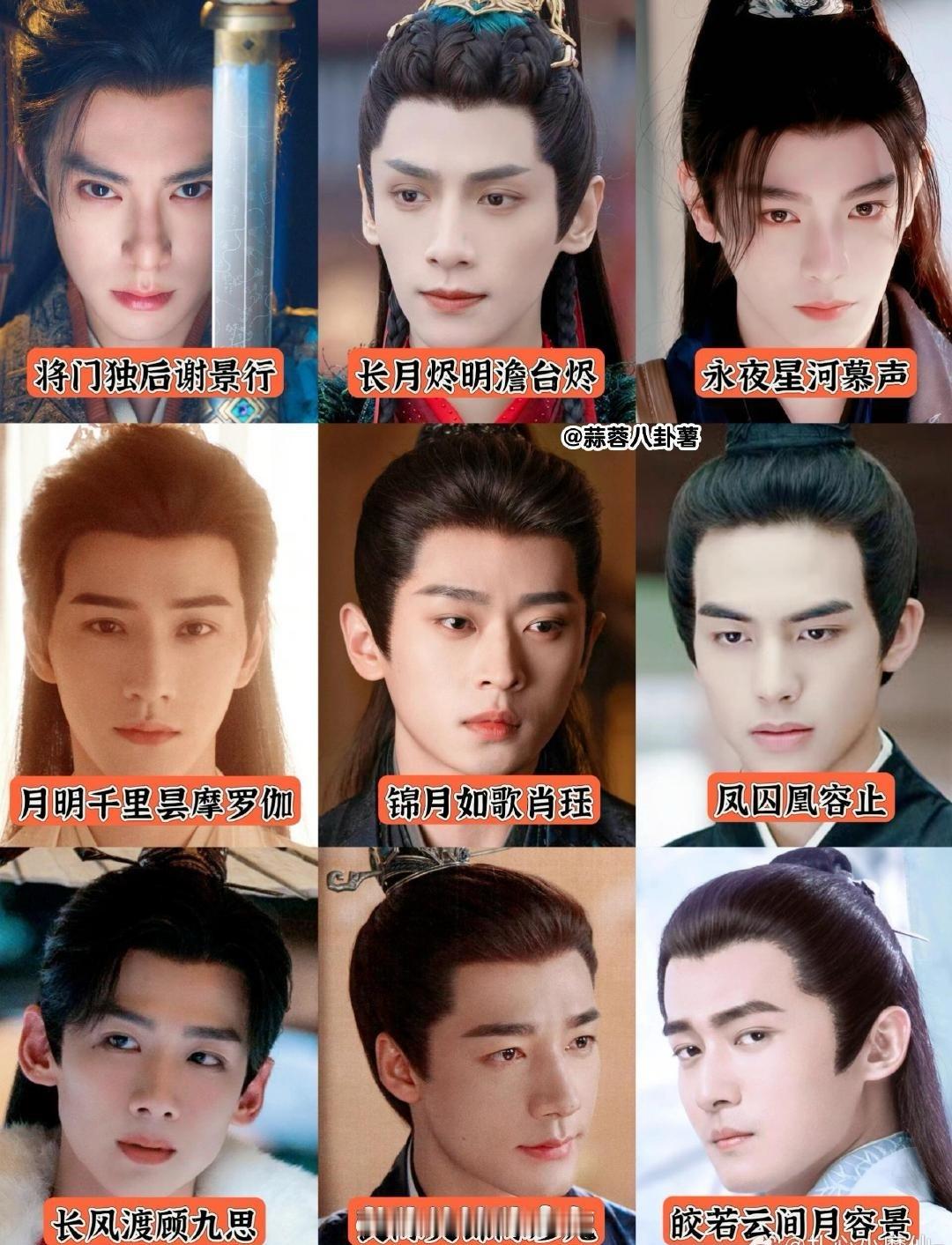 古言纸片人男主top9，哪个影视化最成功？王鹤棣 谢景行，罗云熙 澹台烬，丁禹兮