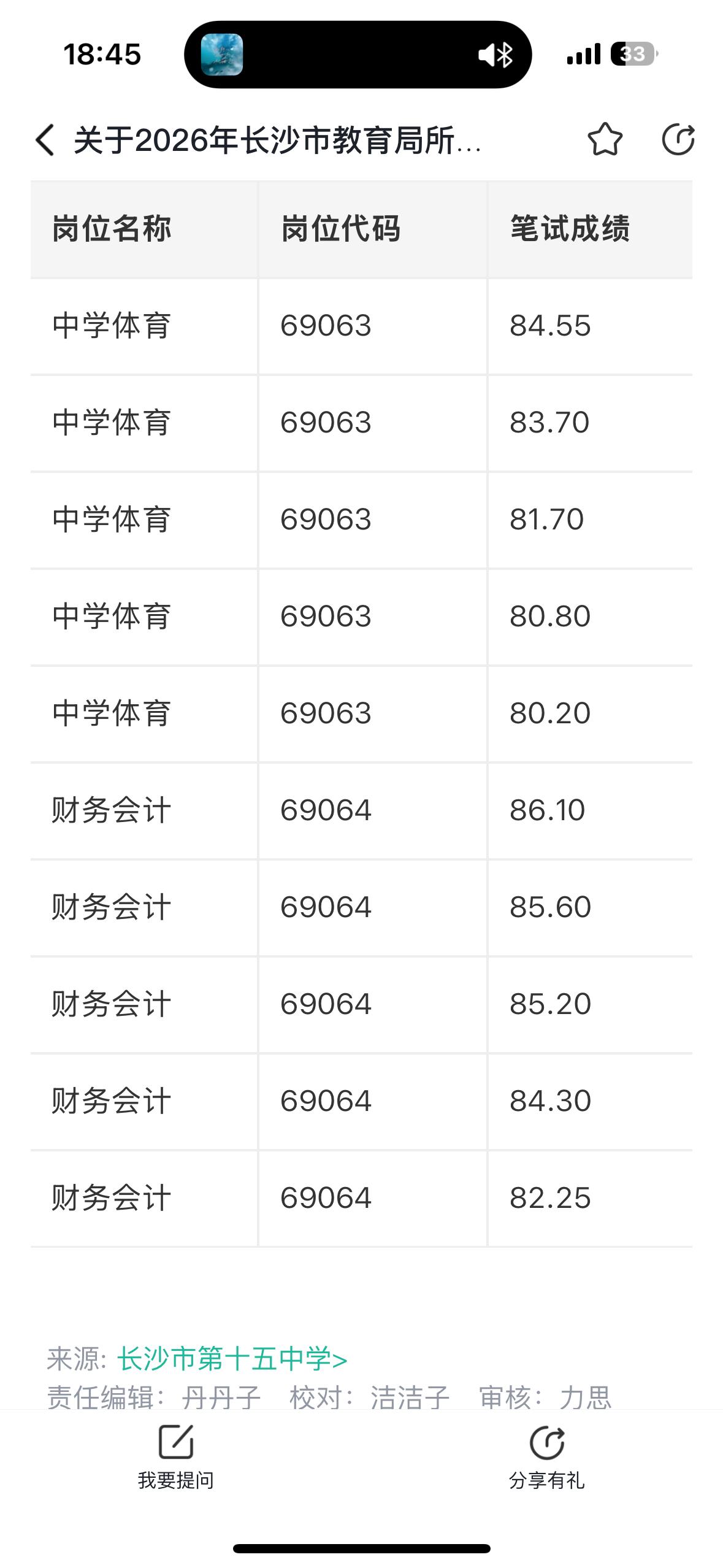【湖南长沙】2026年长沙市教育局所属事业单位第三轮公开招聘教职工入围考核人员名