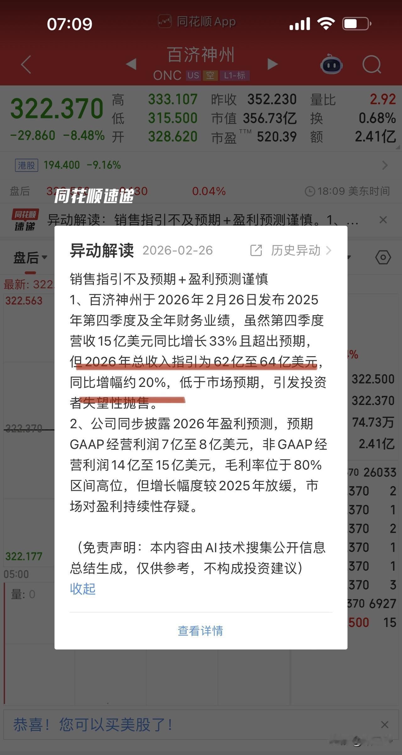 癌症创新药龙头百济神州利空突袭，
港A美三地同步大跌！
市场逻辑很简单：
百济神
