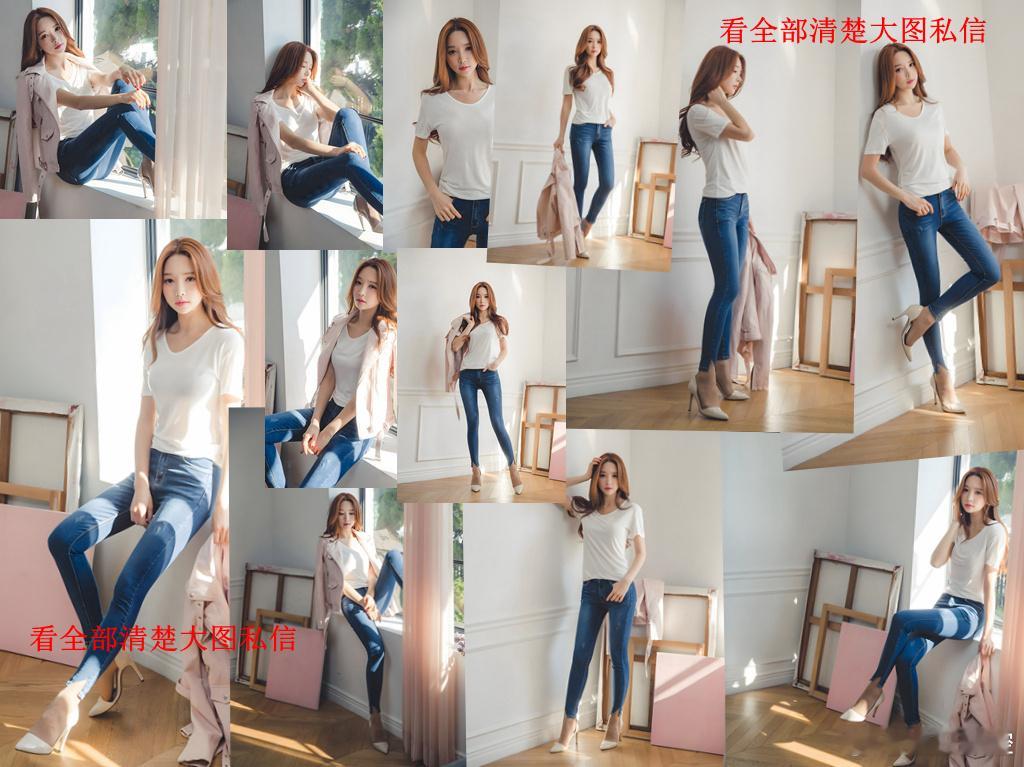 紧牛仔裤高跟鞋..裤子里有薄丝啊~ 