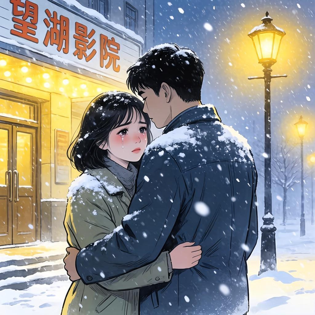 望湖影院雪夜，小珂与阿文拥吻，克制里藏着滚烫的告别，成了岁月解不开的结。
篝火映