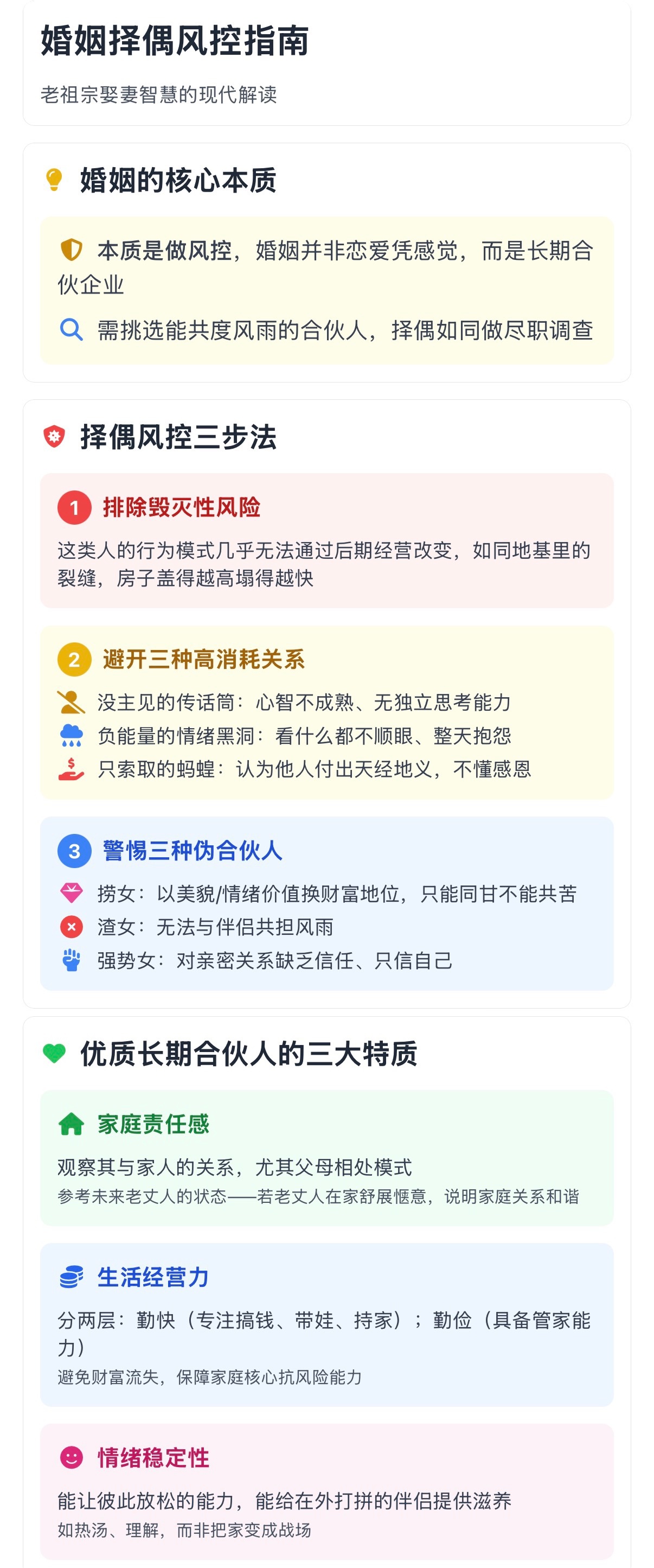 简单来说就是蠢的不能找刁的不能找贪的不能找 