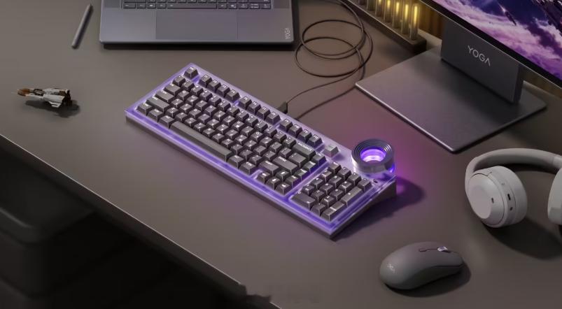 联想 × 怒喵联名 Yoga 系列键盘曝光，这个星环设计的很有特点 