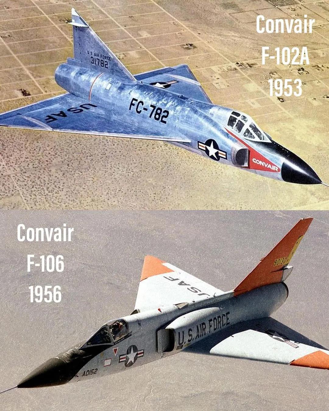 #照片中的航空史# 最初的 YF-102 采用桶状机身，在平飞时无法达到超音速，