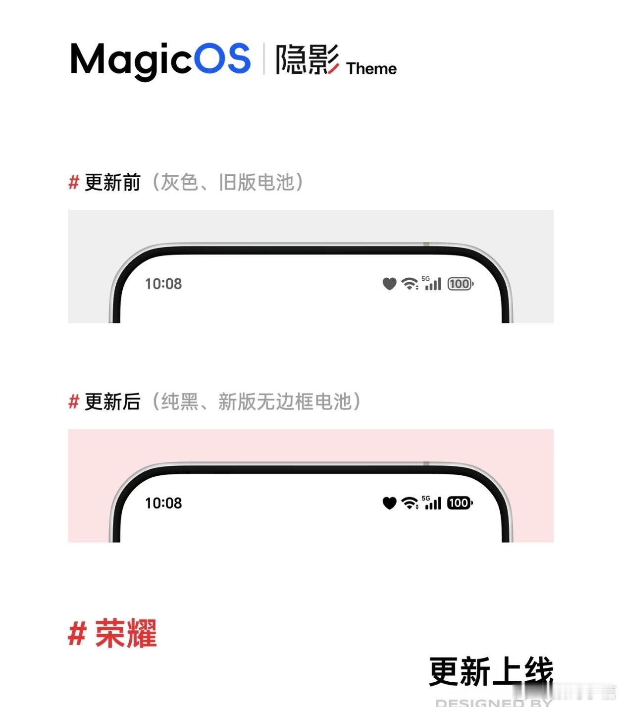 荣耀主题《隐影》迎来全新版本更新，这次新增适配140余个图标，整体适配应用数量突