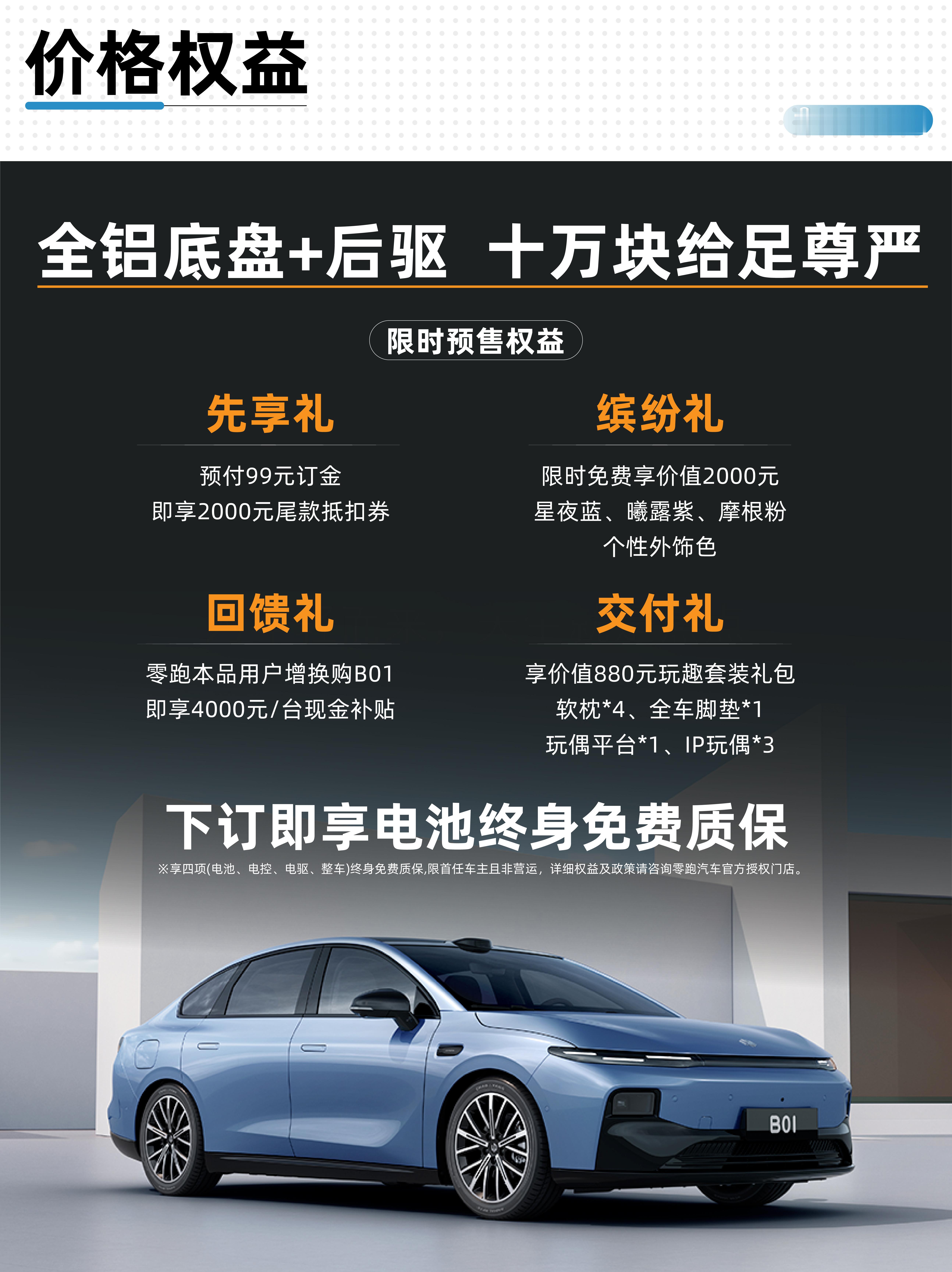 零跑B01还是太全面了价格 8.98万到11.98万。这个价位买车的人最多，零跑