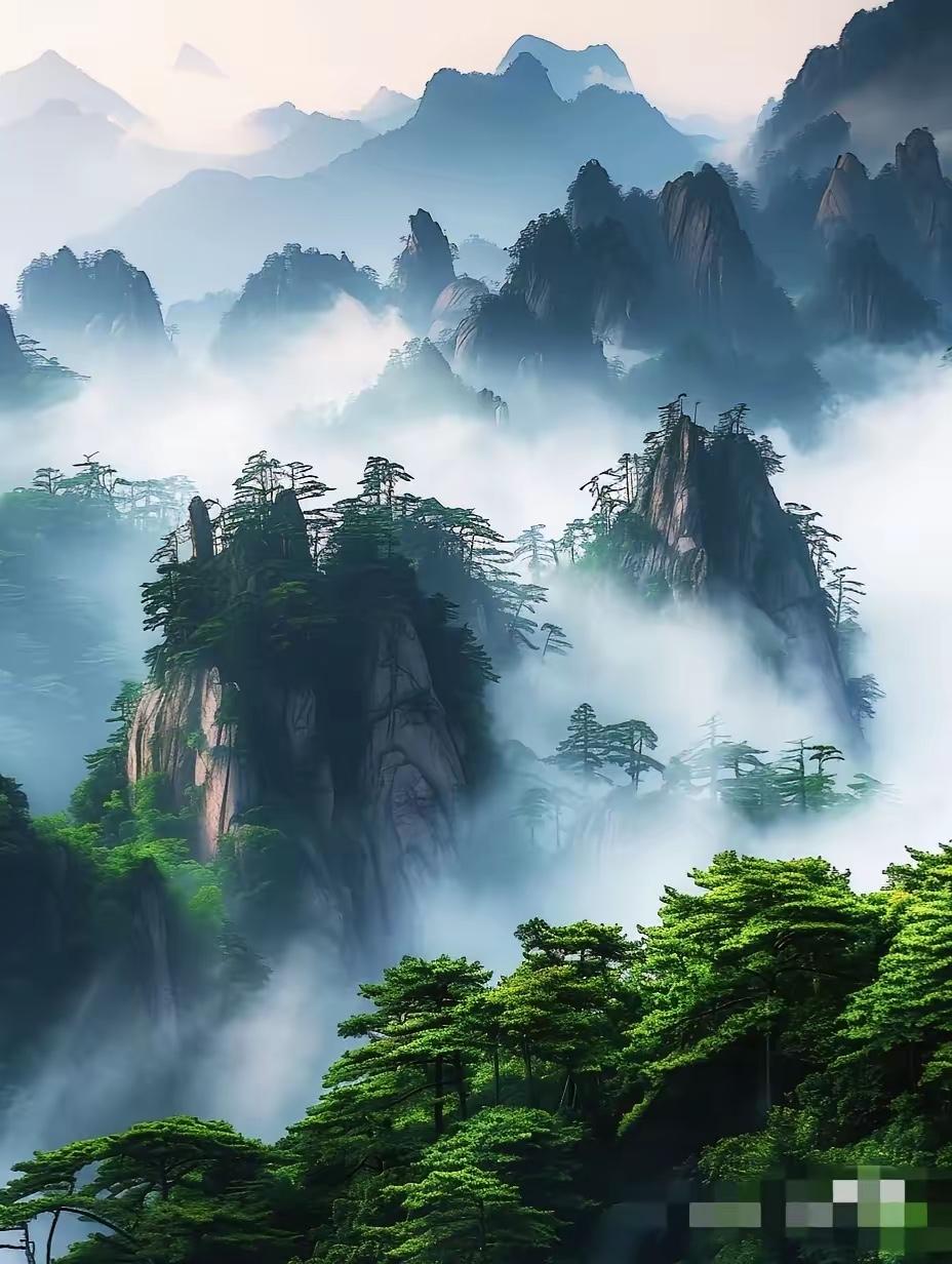 千山叠翠围仙境，
万水行船美人间。
横批：《仙境与人间》