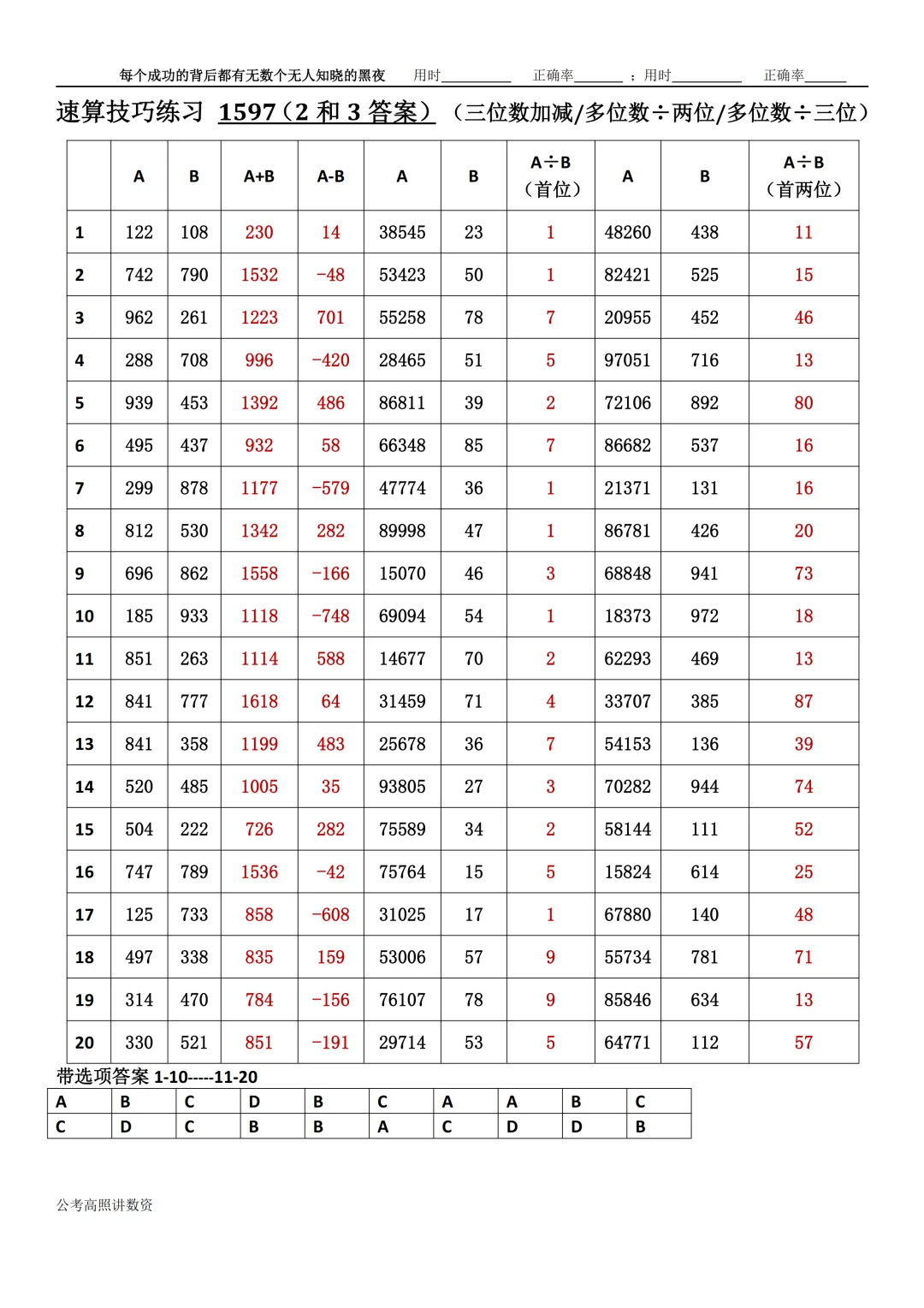 资料分析速算练习1597