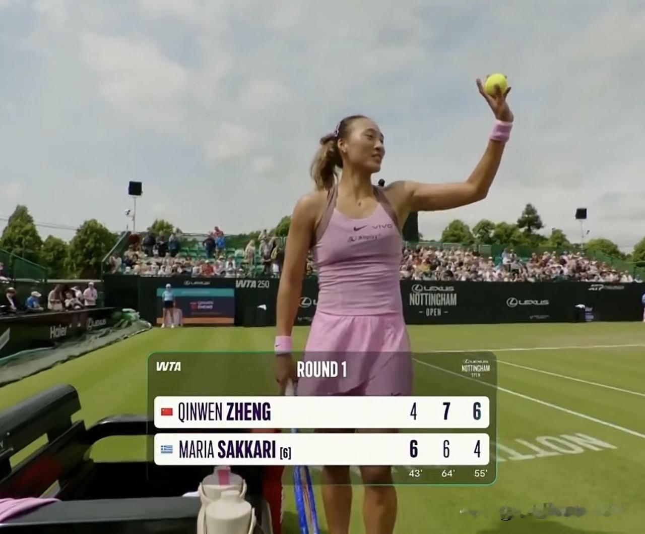 郑钦文赢球了，打入诺丁汉第二轮。

2026WTA250诺丁汉站的比赛，中国🇨