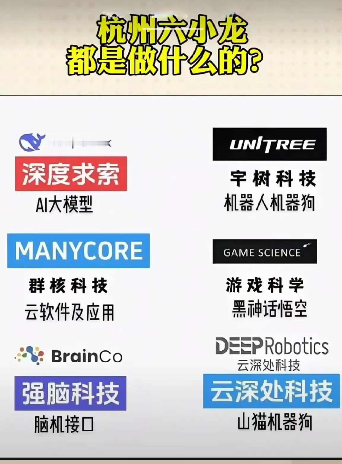 科技前沿企业为何扎堆出现在杭州？
仅从杭州六小龙瞧瞧就不简单！
宇树科技的机器人