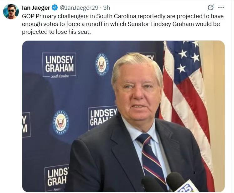 美南卡罗来纳州的共和党初选挑战者预计将获得足够选票，迫使进行一场决胜轮投票，而在