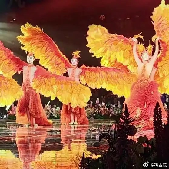 《晚会高潮，杨丽萍的作品《凤鸣朝阳》：展现极致东方美学。杨丽萍是云南的骄傲，也是