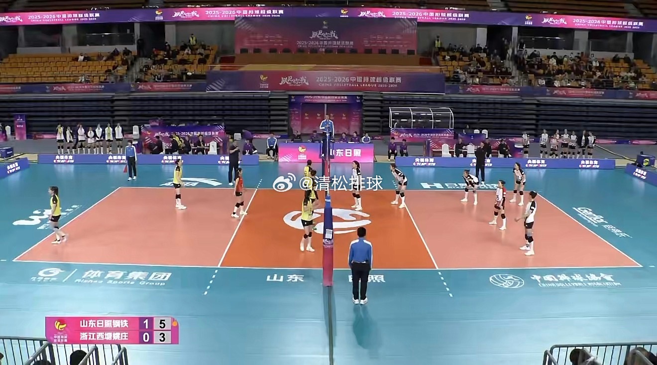 2025-2026中国女排超级联赛季后赛D组第17轮山东日照钢铁vs浙江西塘姚庄