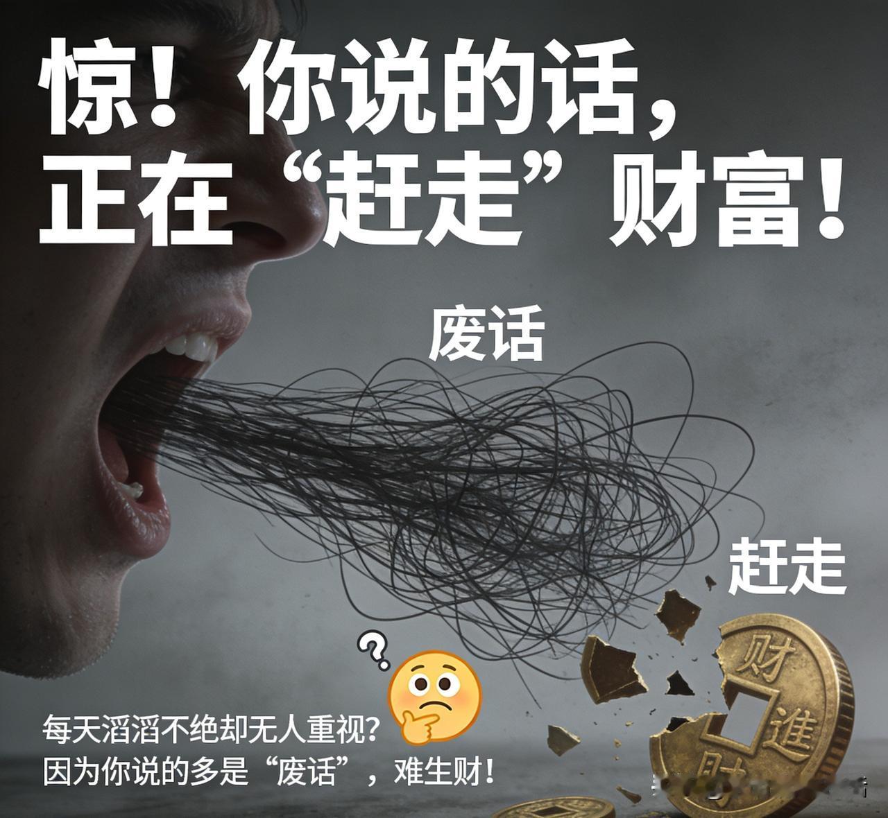 惊！你说的话，正在把财富“赶跑”！
整日滔滔不绝却无人在意？只因你多是在说“废话