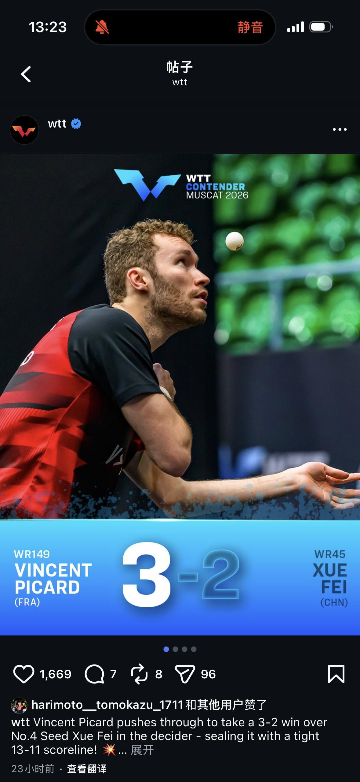 点赞是人之常情但是下次我们再说张本输给谁了粉丝别双标哈 