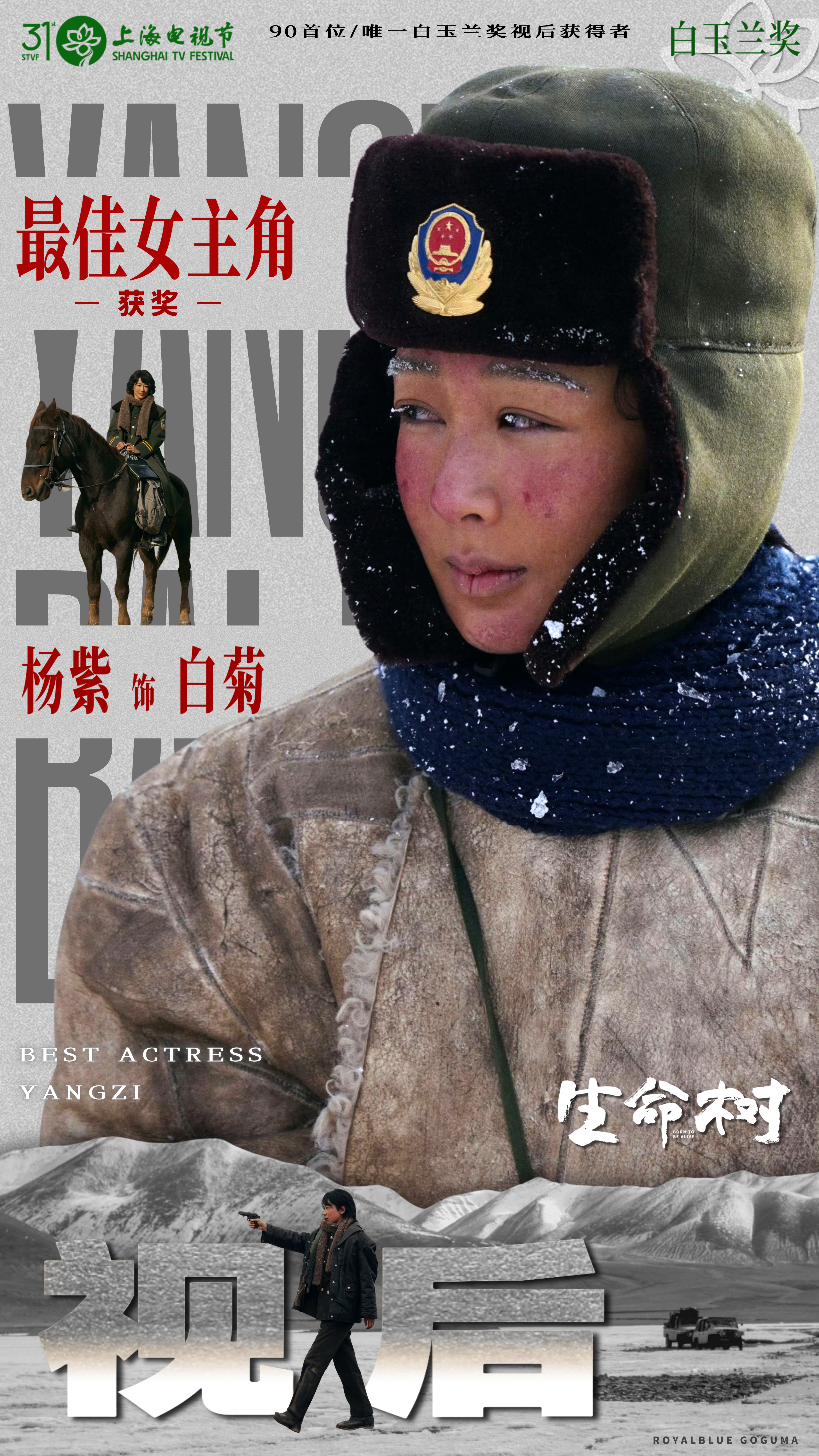 恭喜杨紫获得第31届上海电视节白玉兰奖最佳女主角荣誉！！！首个三大奖视后拿下！！