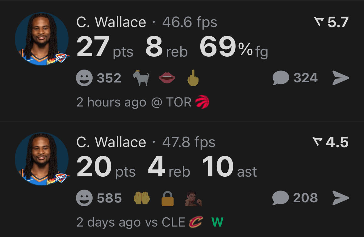 卡森生涯首次连续2场得分20+，本赛季已经4次20+，此前两个赛季一共2次。NB