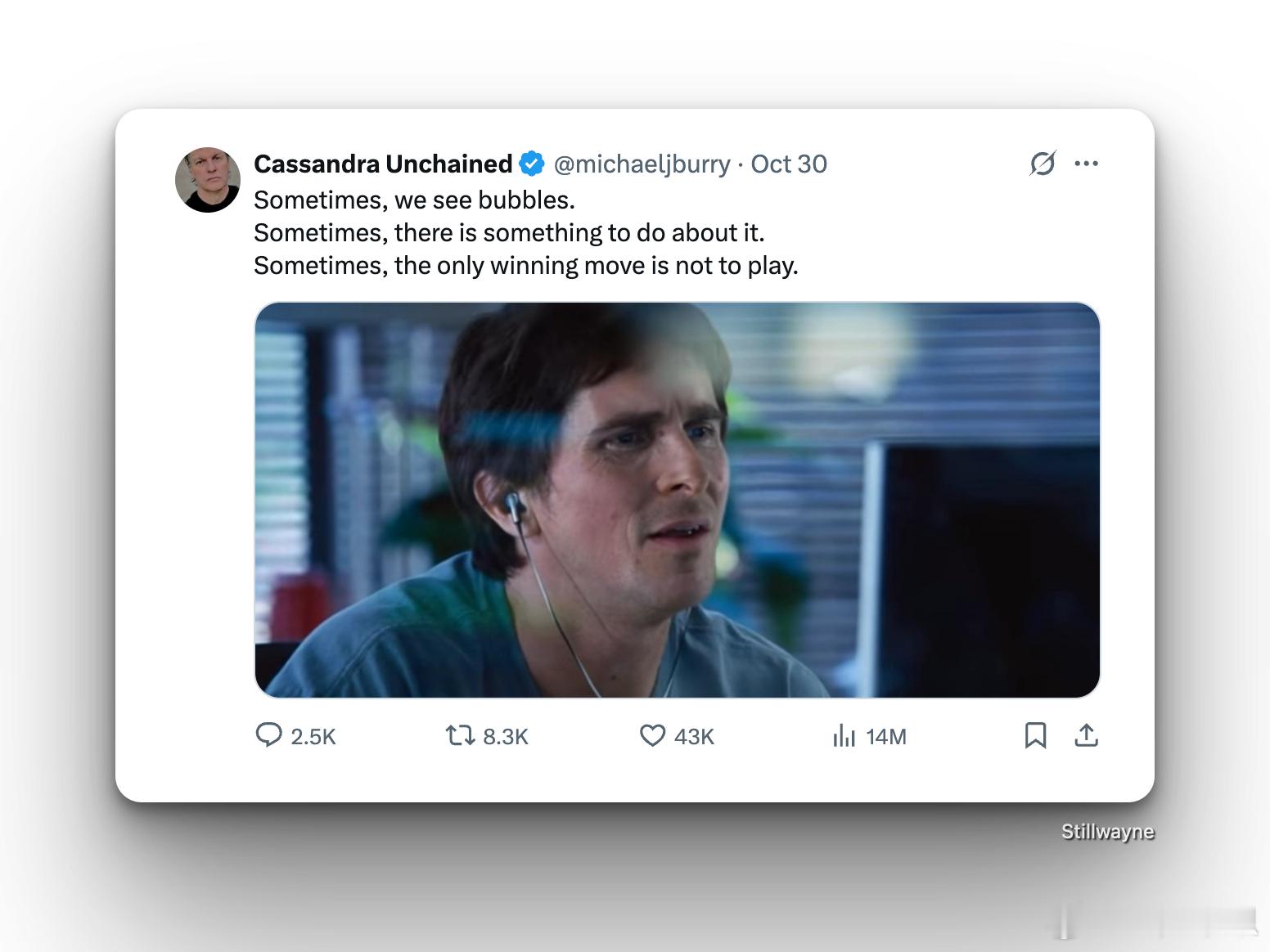 “大空头” Michael Burry 做空英伟达与 Palantir 可能有点