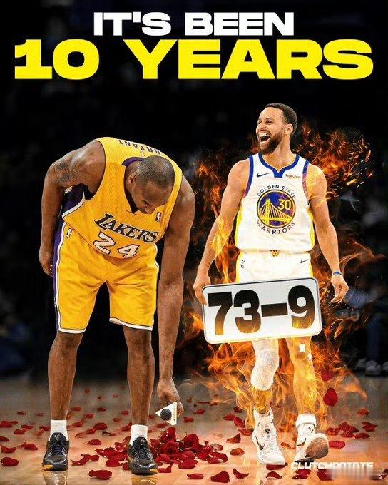 10年前的今天，科比退役战砍下了60分，库里带领勇士创造了NBA常规赛胜场纪录。