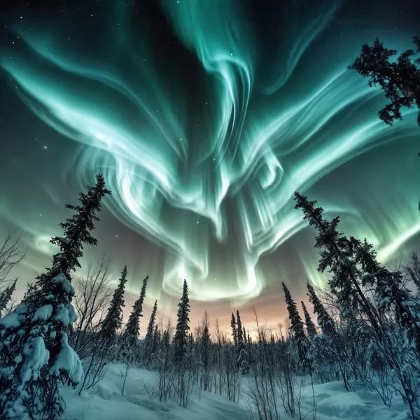 美图欣赏——夜晚难以置信的蓝色极光