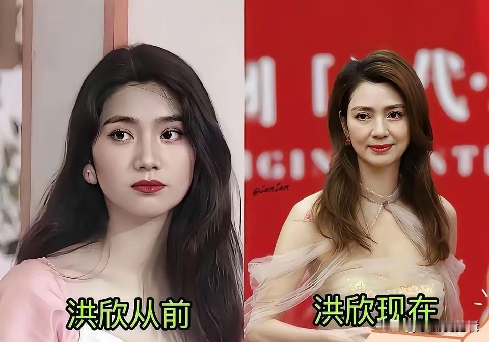 五位女星今昔颜值对比，洪欣越活越有韵味，状态愈发漂亮。年轻时的她已是港圈公认美人