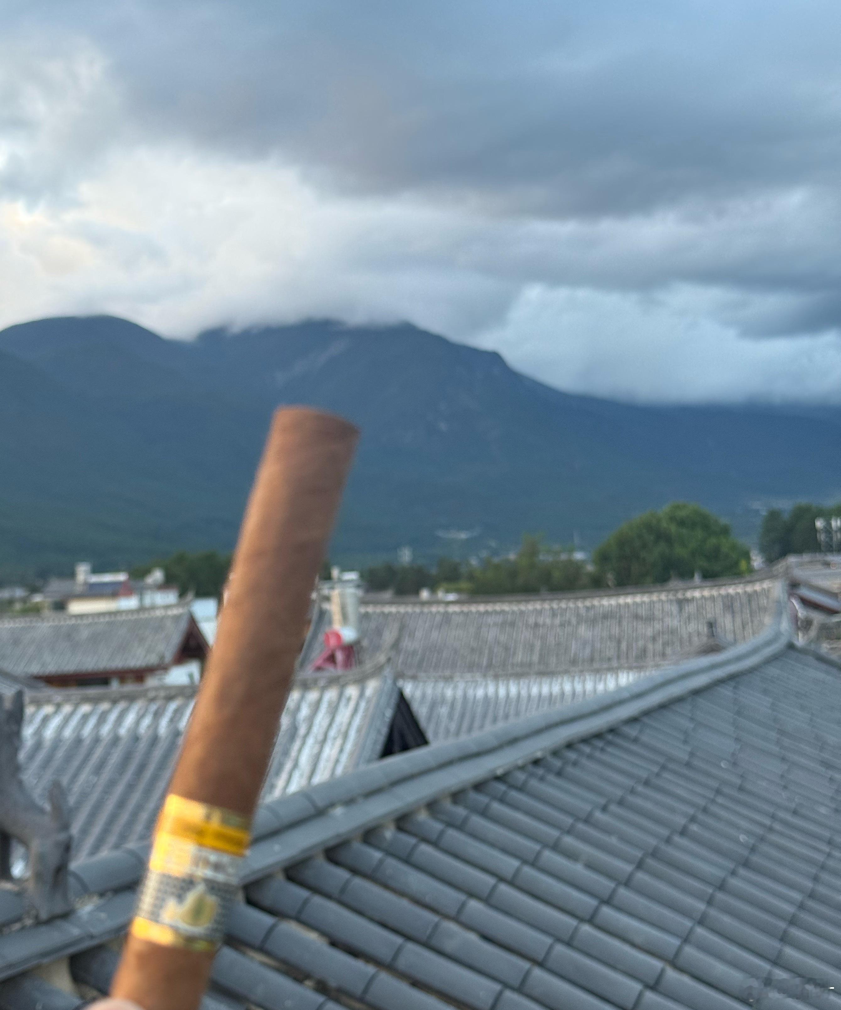 后面那座山好像是玉龙雪山？忘了预约缆车，下次再去了…… ​​​