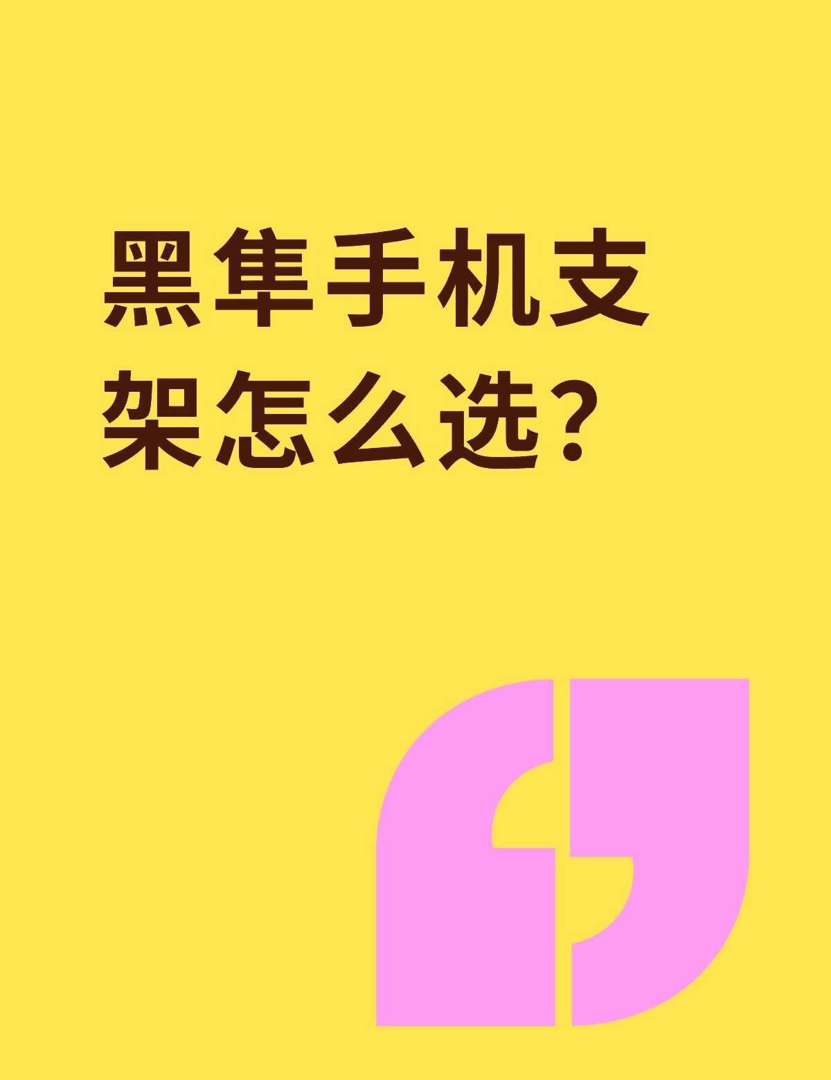 黑隼手机支架怎么选？不懂就问有问必答