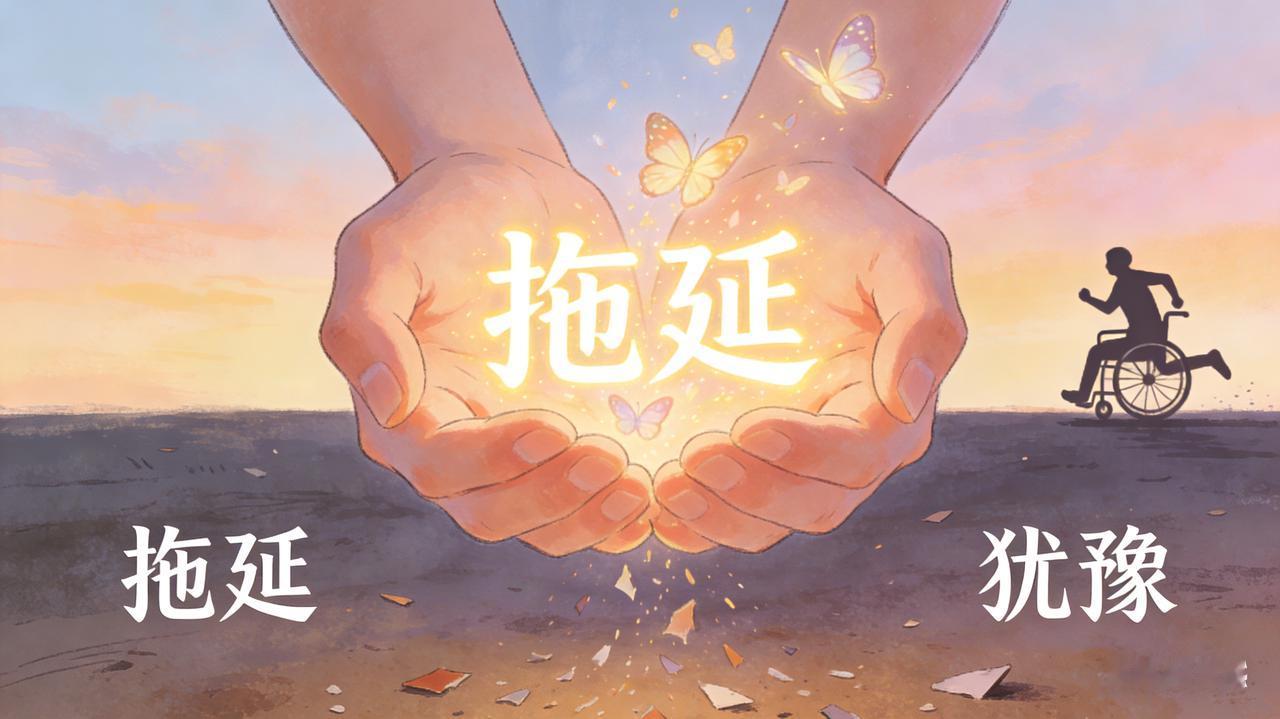 史铁生说：
“拖延最大的坏处不是耽误，
而是会使自己变得犹豫，甚至
丧失信心。不