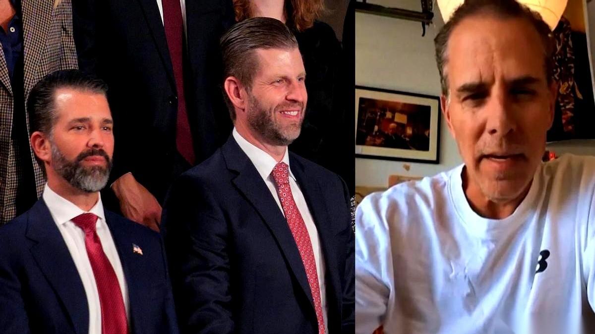 拜登的儿子亨特，直接点名特朗普那俩儿子——小特朗普和埃里克，要在八角笼里，结结实