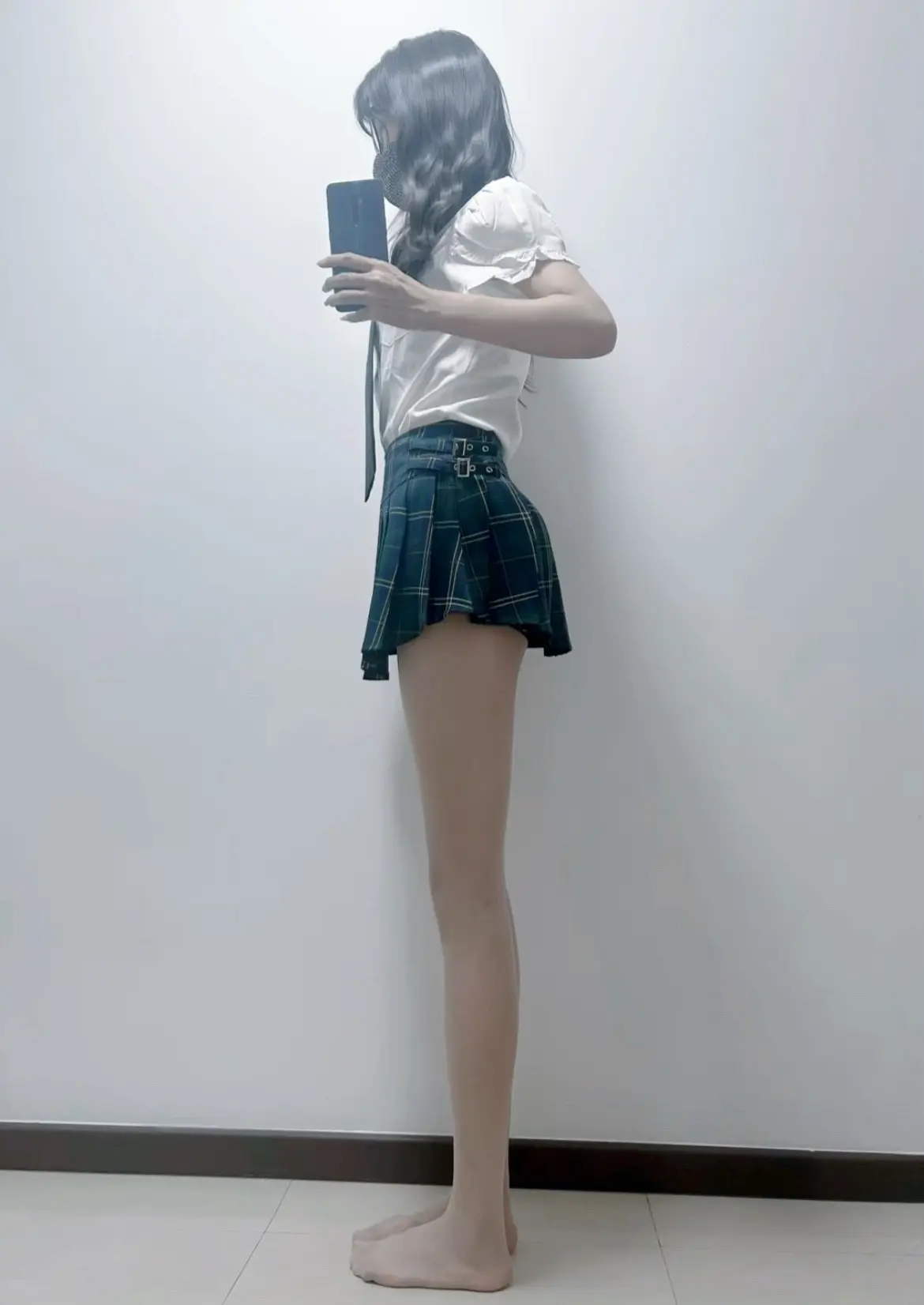 女大穿搭日常 学姐ootd 大长腿御姐肉丝