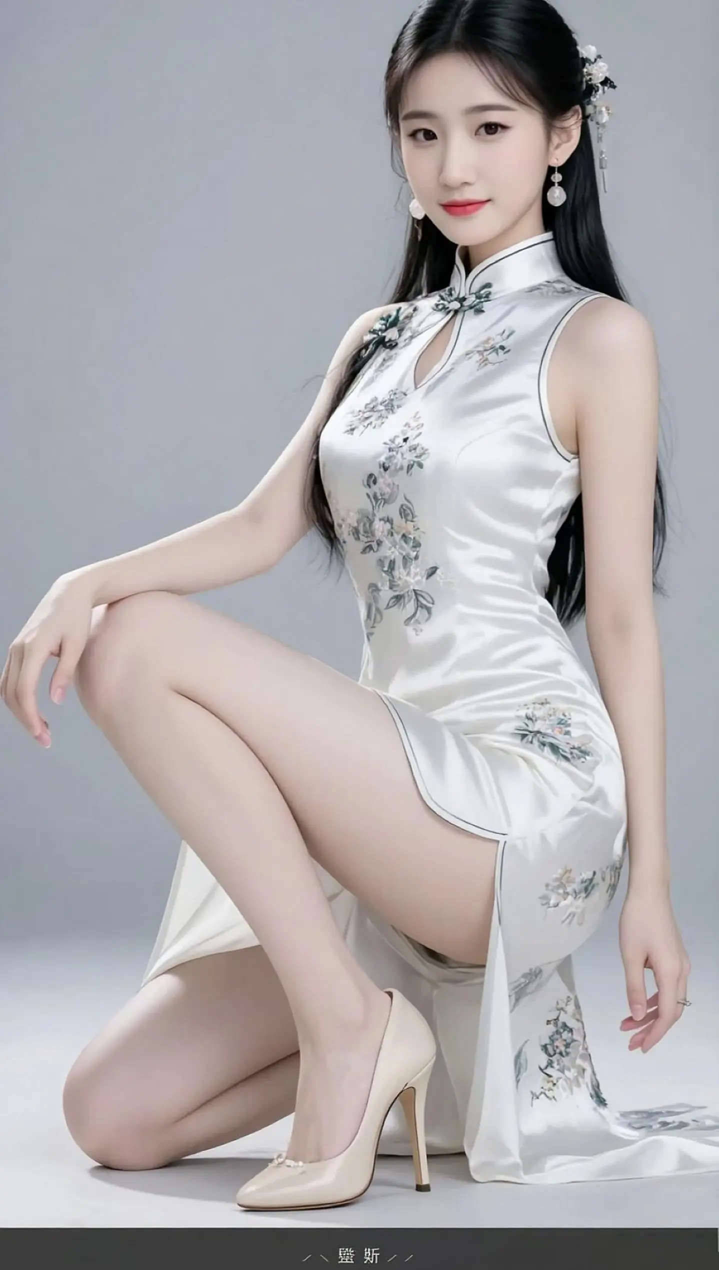 AI素锦旗袍照 ai创作