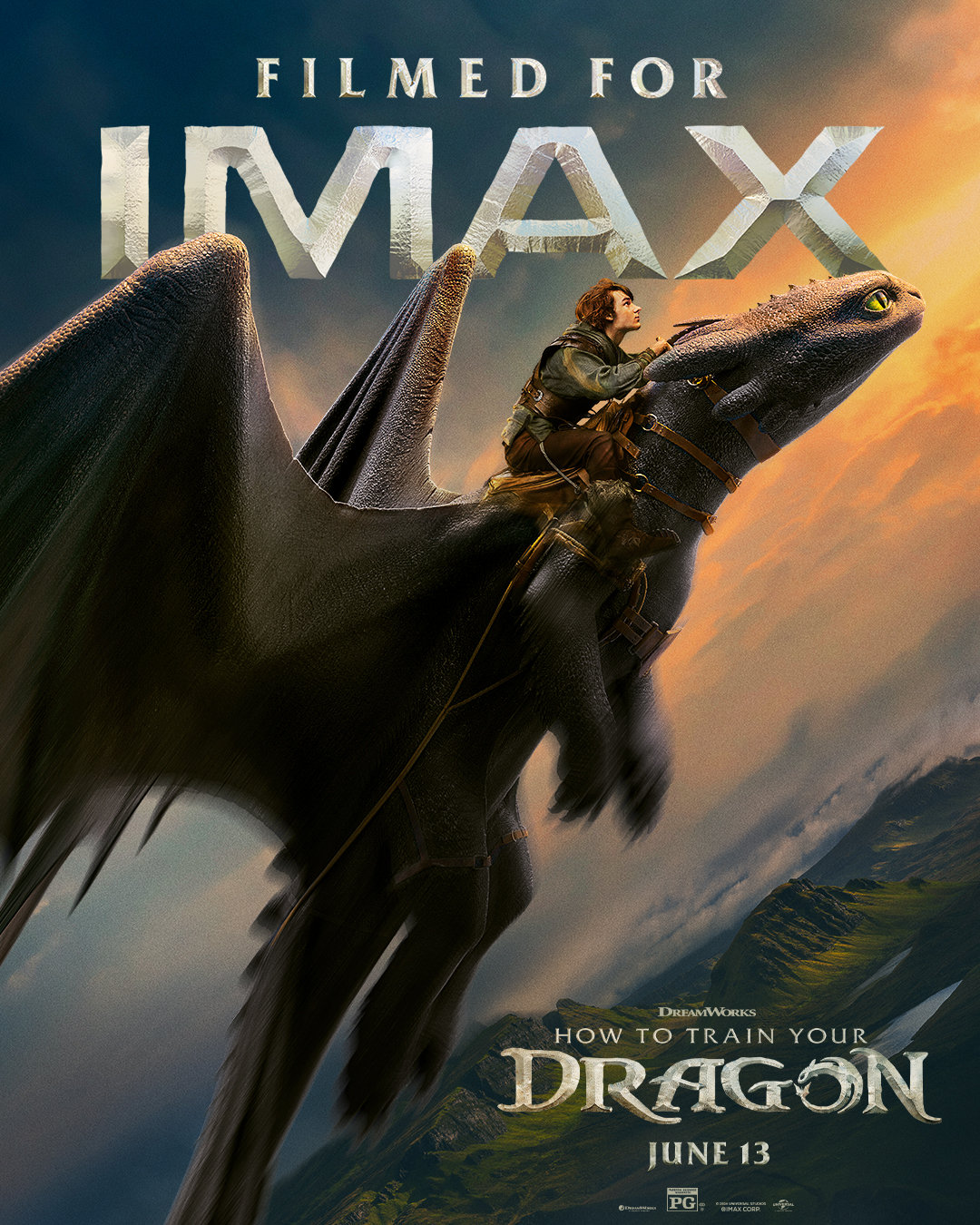 《驯龙高手》真人电影《新·驯龙高手》曝光IMAX与RealD 3D版海报，6月1