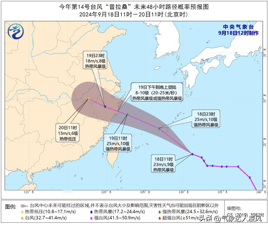 台风普拉桑最大的特点就是移动速度飞快，从前天晚上起它就在西北太平洋上狂奔，小时移