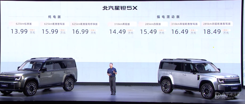 北汽星钽5X开启预售 13.99万元起/配华为乾崑ADS 5 Pro