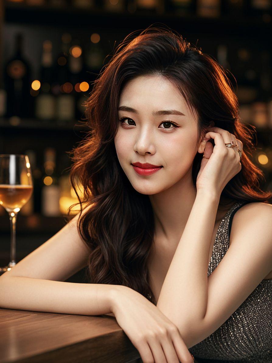 AI夜酒吧愁影