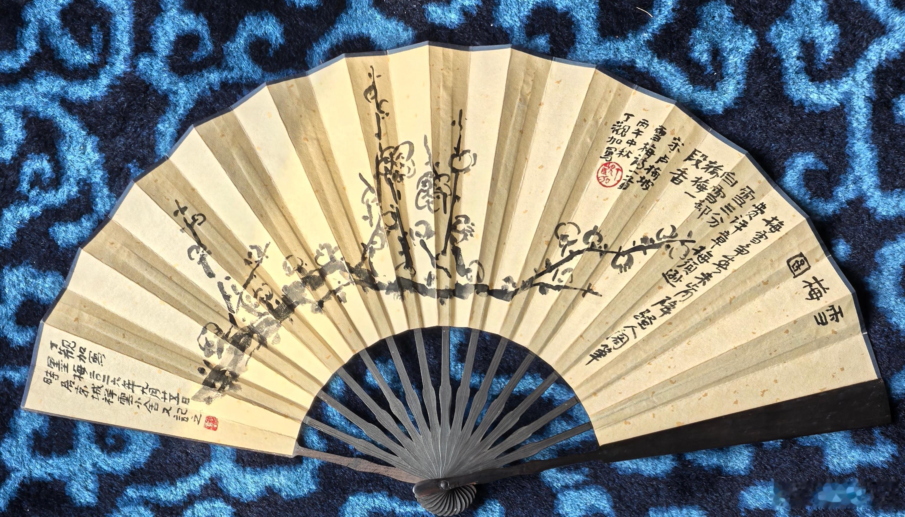 .                     一周一书画  画扇雪梅20x60㎝2