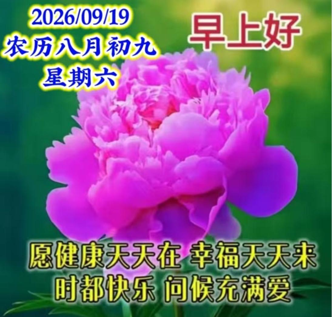 新的一天，新的希望；
人生知足，笑声满屋；
相互牵挂，无论远近；
不曾忘记，彼此