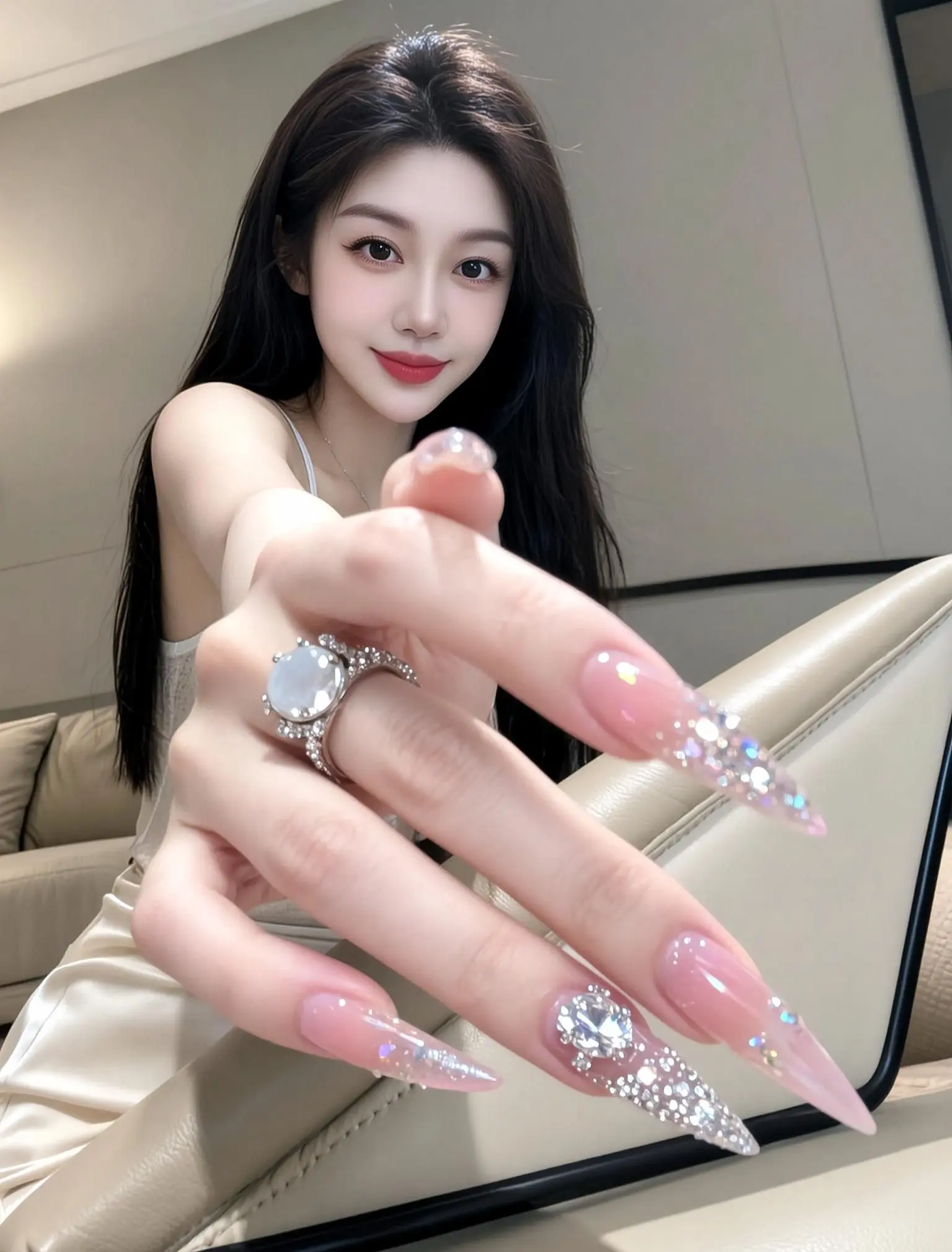 AI富家千金美甲特写自拍 ai创作全新升级 玩法达人挑战赛 特效拍摄