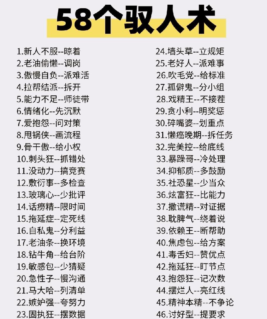 58个驭人术告诉你！适合收藏
我的驭夫术，轻松拿捏老公（纯分享）|||第一，让他