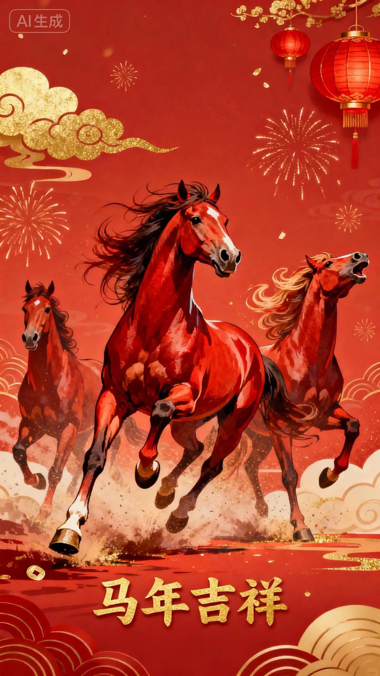 马年送你三匹马：一马当先的好运，快马加鞭的进步，天马行空的潇洒。