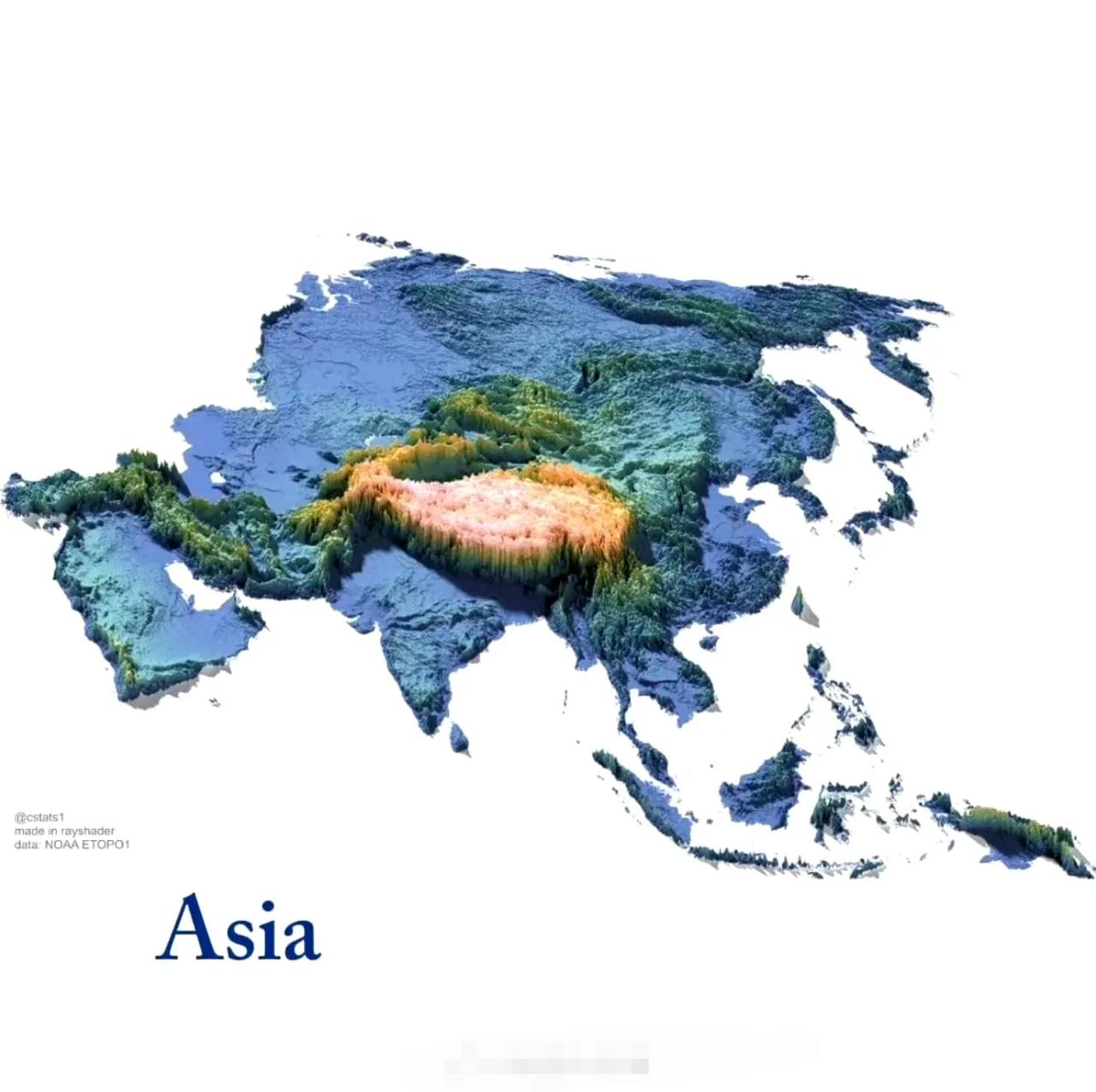 六大洲地势图