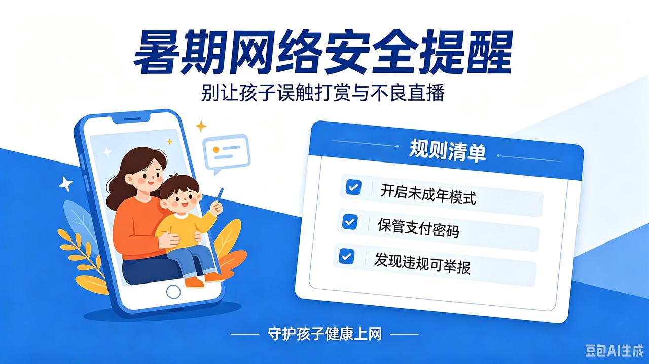 抖音重磅新规！暑假严查未成年人直播、打赏
暑期严查！抖音重磅升级未成年人保护，2