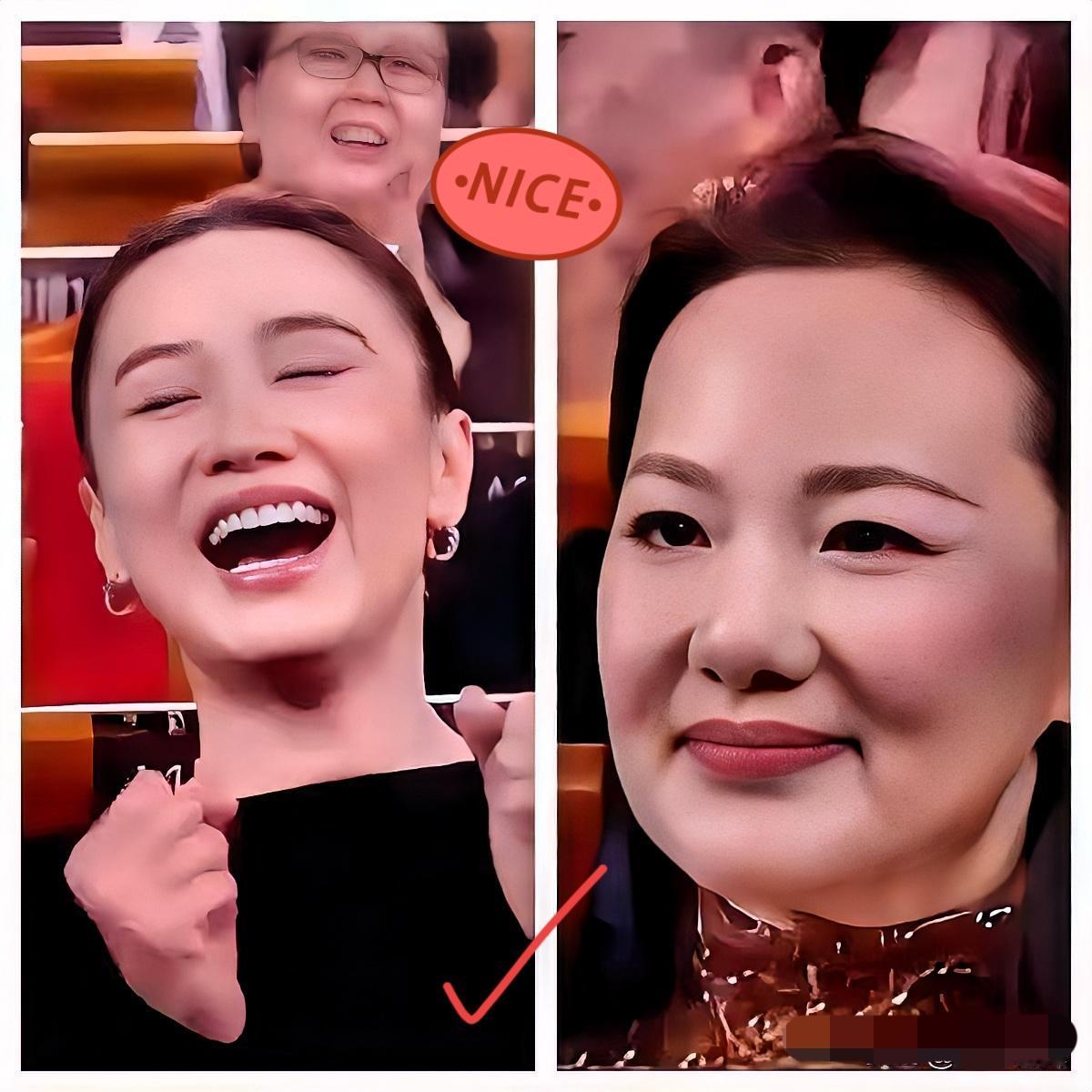 金鸡奖颁奖现场出现了戏剧性一幕：
当主持人念出宋佳时，一个闭眼尖叫，一个难掩失落