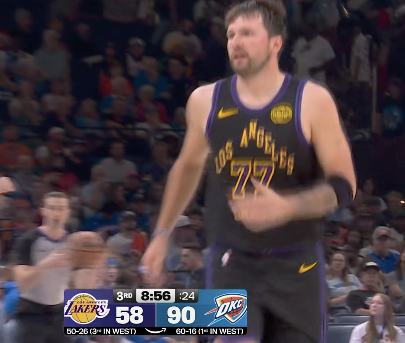 东契奇今天被防得很难受，出现3次运球失误，雷霆给的压力很大。 