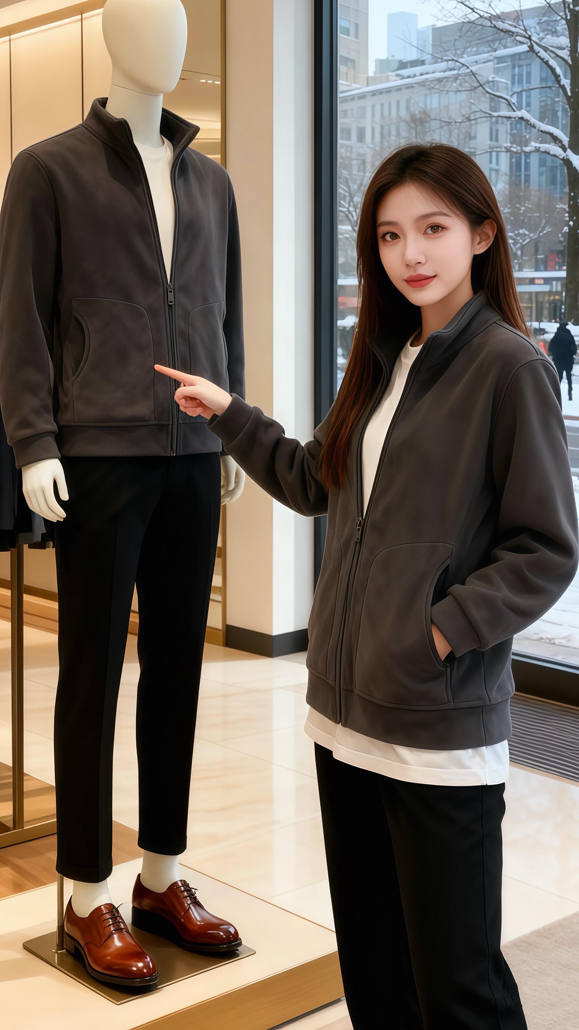 雪落满街时，林野裹着深灰立领外套靠在窗边，手里热咖啡的白汽漫过她垂落的...